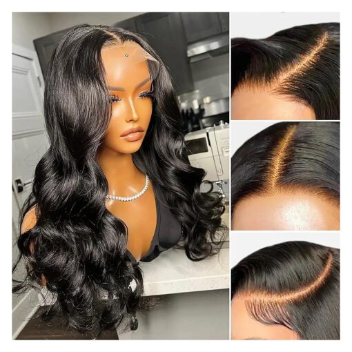 Brennas Body Wave Lace Front Wigs Human Hair Pre Plucked Glueless Human Hair Wigs for Black Women 13x4 HD Lace Frontal Brazilian Wavy Human Hair Wig with Baby Hair Elastic Band 180 % Density 26 Inch