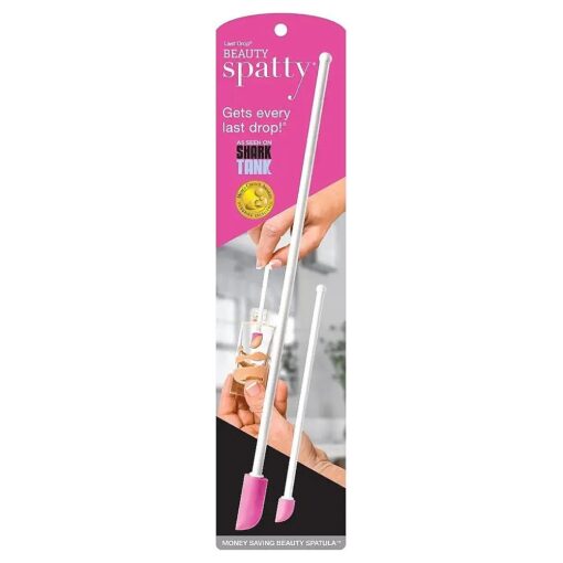 Spatty Daddy Makeup Spatula Set ( 6 and 12 Inch Pink ) Shark Tank Mom Made to Scrape Last Drop of Beauty Products, Foundation, Good Gifts for Women, Teen, Grandma, Mom Stocking Stuffers Under 10 Dollars