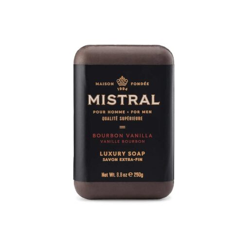 Mistral Bar Soap Organic, Bourbon Vanilla, Large, Natural Exfoliation