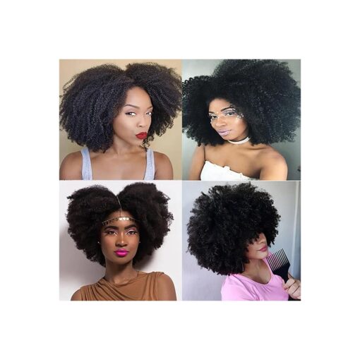 Saga Queen Brazilian Afro Kinky Curly Clip In Hair Extensions 9pcs 20clips 120g/pck Brazilian Virgin Remy Human Hair Afro Clip Ins Natural Black Color ( 1 bundle 16inch, natural black )