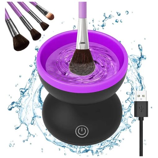 Electric Makeup Brush Cleaner- Catcan Make Up Brush Cleaner Machine for Portable Automatic USB Cosmetic Brush Cleaner Tools, Brush Cleaner Spinner for All Size Beauty Makeup Brushes