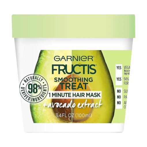 Garnier Fructis Smoothing Treat 1 Minute Hair Mask with Avocado Extract, 3.4 Fl Oz ( Pack of 1 )