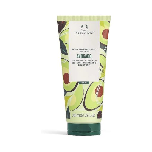 The Body Shop Avocado Lotion-to-Oil, For Dry Skin, 72Hr Moisture, Vegan, 6.7 US FL OZ