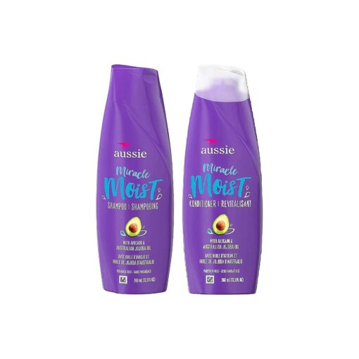 Aussie Miracle Moist Shampoo and Conditioner Set with avocado & australian jojoba oil-12.1 fl oz each