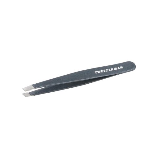 Tweezerman Stainless Steel Slant Tweezer - Eyebrow Tweezers for Women and Men ( Blue Stone )