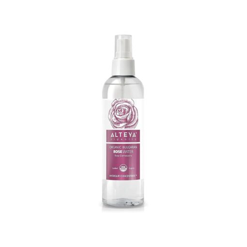 Alteya Organics Rose Water USDA Certified Organic Facial Toner, 8.5 Fl Oz/250mL Pure Bulgarian Rosa Damascena Flower Water, Award-Winning Moisturizer BPA-Free Spray Bottle