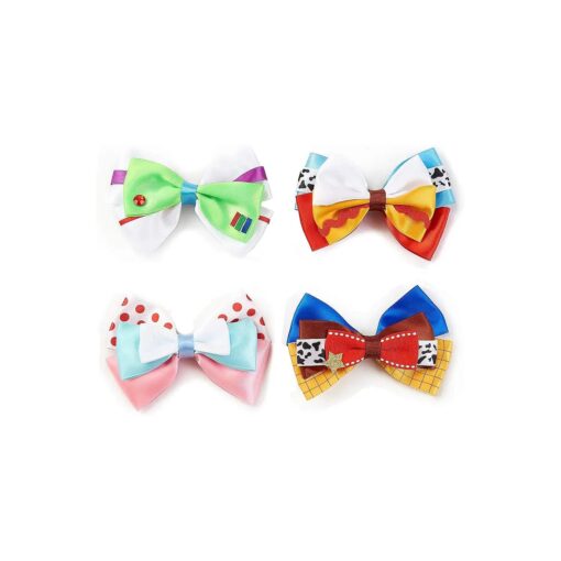 Baby Girls Hair Bow Clips 4pc Cartoon Birthday Party Dress Up Accessories 4 Inch