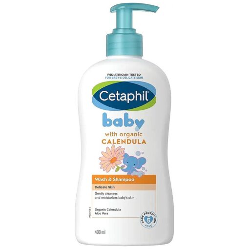 Cetaphil Baby Wash & Shampoo with Organic Calendula, Tear Free, Paraben, Colorant and Mineral Oil Free, 13.5 Fl, Oz ( Packaging May Vary )