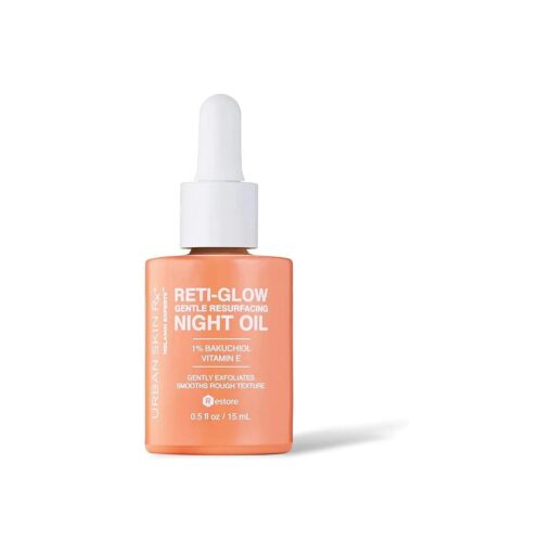 Urban Skin Rx, Reti-Glow Night Oil | Sensitive Skin Lightweight Facial Oil for Gentle Resurfacing and Smoothing Skin with Bakuchiol and Vitamin E | 0.5 Oz