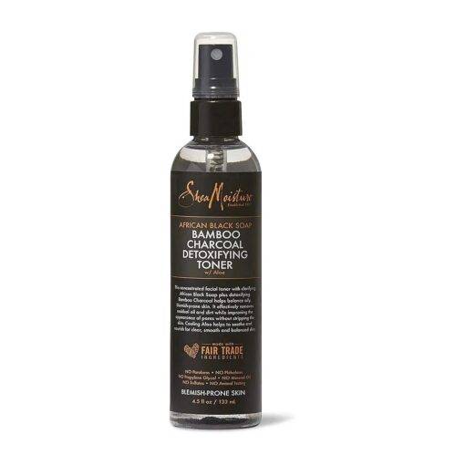 African Black Soap Bamboo Charcoal Detoxifying Toner with Aloe ( 4.5 Fluid Ounces )