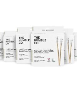 The Humble Co. Bamboo Cotton Swabs ( 600 count ) - Cotton Swabs and Cotton Buds for Ears, Makeup, Pet Care and Cleaning ( White Spiral )