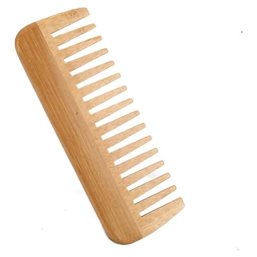 Hair Comb Bamboo Salon Hairdressing Comb Curved Comb Fine Tooth Comb Set Moustache Grooming Brushes for Women Men and Girls yellow