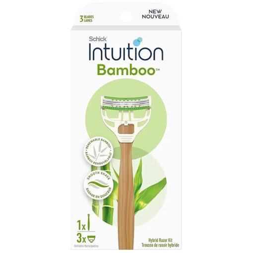 Schick Intuition Bamboo Disposable Razors for Women, 3ct