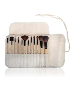 SHANY Professional 12 Piece Natural Hair Cosmetics Bamboo Brush Set with Microfiber Rolling Pouch and Instructions