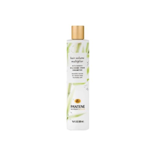 Pantene Nutrient Blends Bamboo Hair Volume Multiplier Silicone Free Shampoo For Fine, Thin Hair, 9.6 Fl oz, 2.583 Fl oz