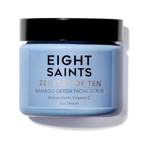 Eight Saints Zen Out Of Ten Bamboo Detox Face Scrub Exfoliator, Natural and Organic Daily Exfoliating Facial Scrub With Bamboo Fibers to Unclog Pores, Blackheads, Blemishes, and Dull Skin, 2 Ounces