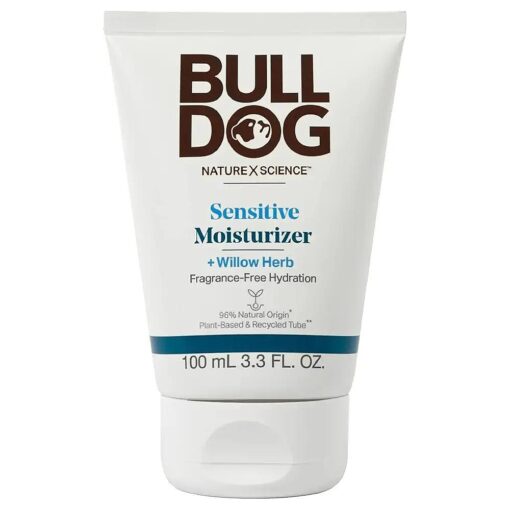 BULLDOG Mens Skincare and Grooming Face Moisturizer Fragrance Free, Sensitive, 3.3 Fluid Ounce