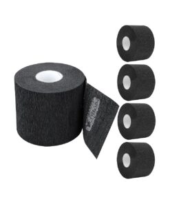 Barber Neck Strip 5 Rolls, ooloveminso Barber Accessories Barbershop Salon Supplies, Disposable Stretchy Neck Strip Hair Edge Paper for Haircuting Styling 500 Strips ( Black )