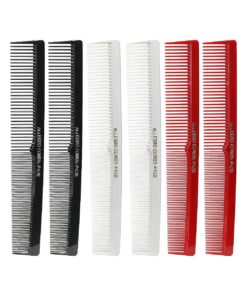 Allegro Combs 420 Hair combs Barber Comb Comb Set Hair Cutting Combs Pocket Comb Combs for Hair Stylist Styling Comb Black Red and white Combs 6 pk .