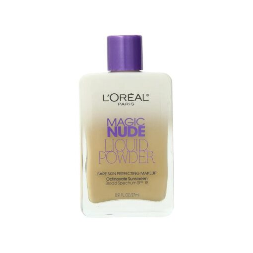 L'Oreal Paris Magic Nude Liquid Powder Bare Skin Perfecting Makeup SPF 18, Nude Beige, 0.91 Ounces