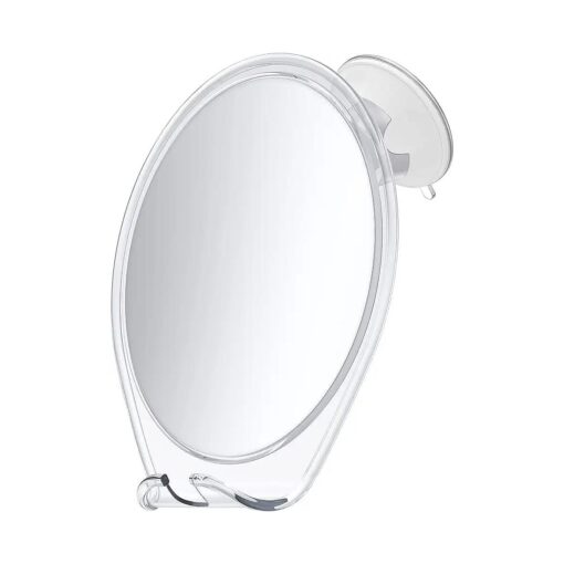 HONEYBULL Shower Mirror Fogless for Shaving - with Suction, Razor Holder & Swivel, Small Mirror, Accessories, Bathroom Holds Razors ( White )