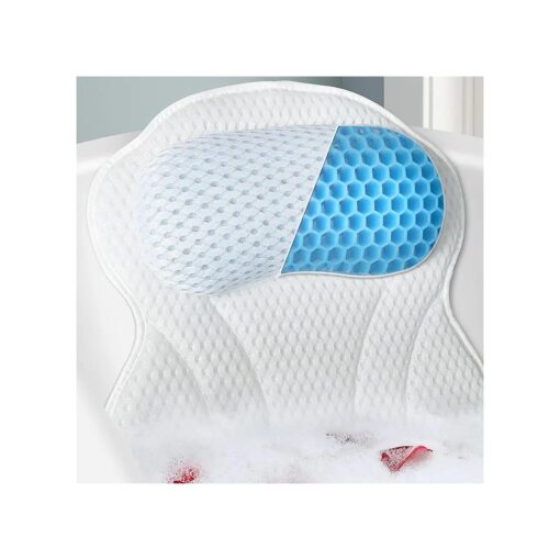 Bathtub Bath Pillows for Tub - Bath Tub Pillow Headrest with Ergonomic TPE, Bathtub Pillow for Neck & Back Support with Strong Suction Cups & Hook