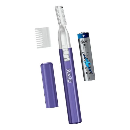 Wahl Clean & Confident Female Battery Pen Trimmer with Rinseable Blades for Eyebrows, Facial Hair, & Light Grooming- Hygienic Grooming & Easy Cleaning with Battery Included - Model 5640-100