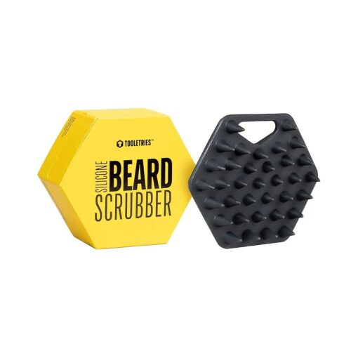 Tooletries - Beard Scrubber - Silicone Beard Brush & Beard Exfoliator for Men - Deep Cleans & Unclogs Pores - Soft-Touch Bath & Shower Accessories, Beard Accessories - Charcoal