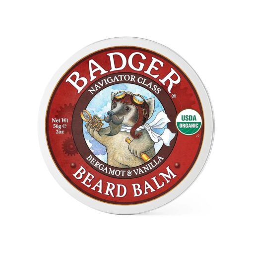 Badger - Beard Balm, Leave-In Beard Conditioner, Organic Beard Balm, Beard Styling Balm, Non-Greasy Beard Moisturizer, Facial Hair Balm, Beard Treatment, Mustache Balm, 2 oz