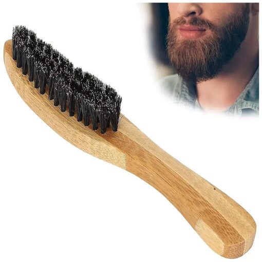 Beard Styling Brush, Strong Toughness Beard Brush Portable Ergonomic Curved Design for Beard and Mustache for Straightens and Promotes Beard Growth