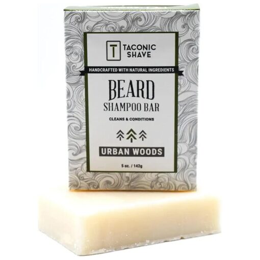 Taconic Shave Conditioniing Beard Shampoo Bar 5 Oz, 100 % Natural/Handcrafted, Great For Itchy Beards, FIghts Beardruff while softening & Moisturizing with Natural Oils Ingredients- Urban Woods Scent