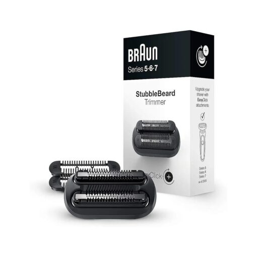 Braun EasyClick Stubble Beard Trimmer Attachment for Series 5, 6 and 7 Electric Shaver 5018s, 5020s, 6075cc, 7071cc, 7075cc, 7085cc, 7020s, 5050cs, 6020s, 6072cc, 7027cs