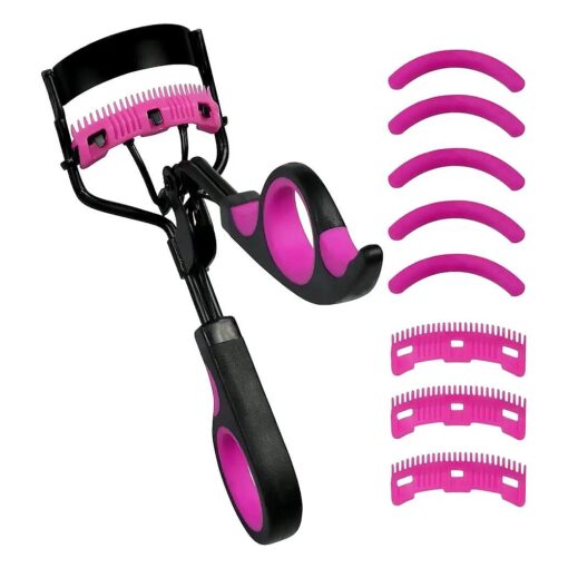 Eyelash Curlers with Comb IMMER LIEBEN Lash Curler with 5 Replacement Refills, 3 Combs, 10 Seconds Curl and Lifted Lashes Black and Purple