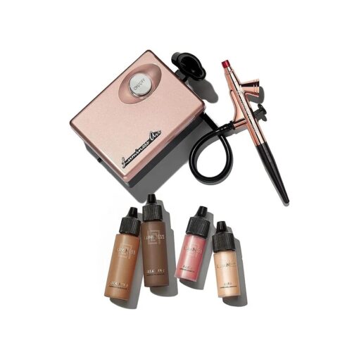 LUMINESS Legend Makeup Airbrush System & 4-Piece Foundation Starter Kit, Shade Rich - Quick, Easy & Long Lasting Application - Includes ( 2 ) Silk 4-In-1 Foundation, Highlighter & Blush