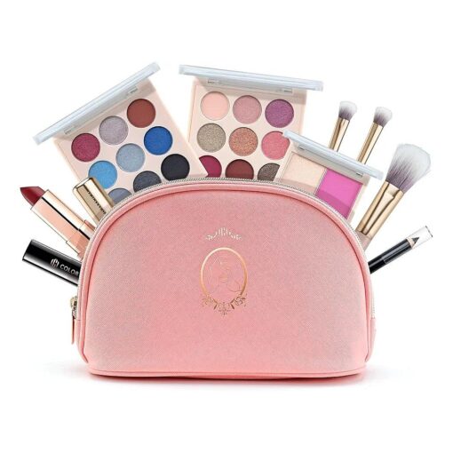 Color Nymph Beginner Makeup Set, Full Starter Cosmetics Set for Teenager Girls with Eyeshadow Palette Blush Lipstick Lip Pencil Eye Pencil Brush Mascara Portable Bag