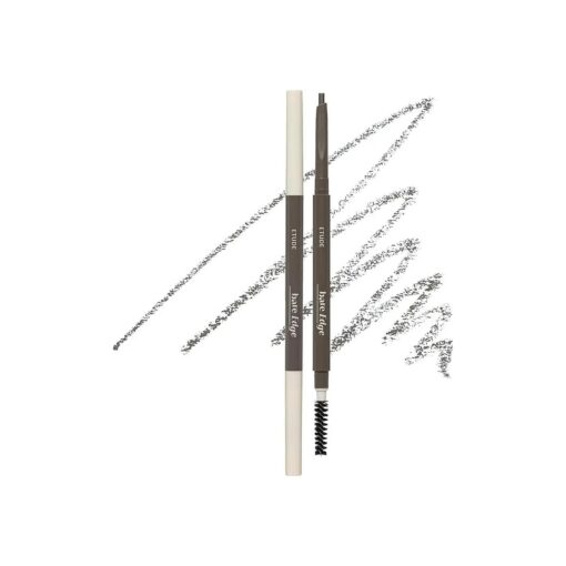 ETUDE Bare Edge Brow Pencil 03 Grey Brown ( 23AD ) | A hexagon-shaped slim brush that delicately coats every strand of eyelashes | Brow Mascara | Zero Clump & No Bushy Brows