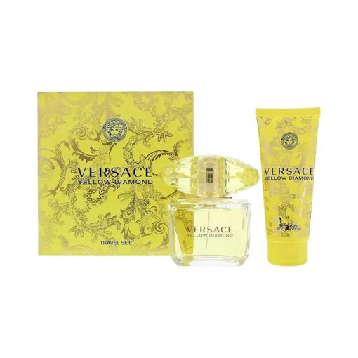 Versace Yellow Diamond 2 Piece Gift Set For Women ( Eau De Toilette Spray, 3 Ounce + Body Lotion, 3.4 Ounce )