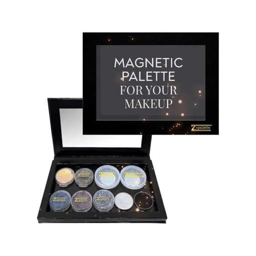 Deep Medium Z Palette Magnetic Makeup Palette, Empty Magnetic Palette, Universal Magnet makeup palette for Eyeshadows, Powders, Customizable Beauty Organizer with Clear Window