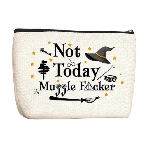 Magic Stuff Magic Makeup Bag Not Today Cosmetic Bags for Women Librarian Gifts Book Worm Gift Ideas Wizard Staff Magic Kits & Accessories Magic Wand