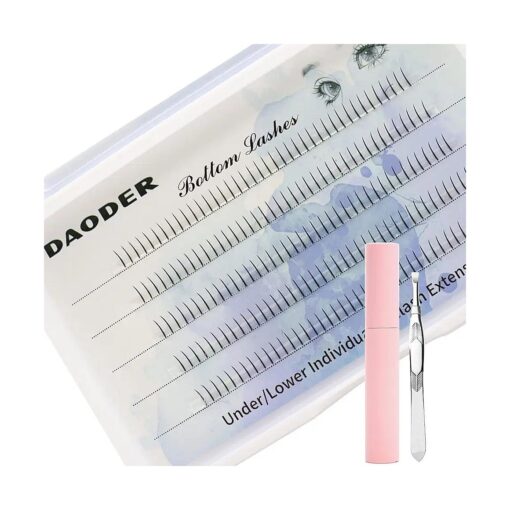 Bottom Lash Extension Kit 200pcs Lower Individual Lashes With Lash Bond and Applicator Tool 6mm Under Eye Lashes Natural Look DIY Eyelash Extension by DAODER ( Fairy Bottom Lashes )