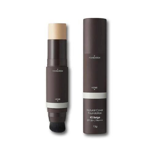 OBgE Natural Cover Foundation # 23 ( Beige, 0.5oz ) - Stick Foundation with Brush for Flawless Skin Tone Correction and Coverage, Long-Lasting Wear for Daily Use .