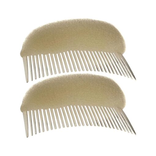 2PCS Long 3.3inch Hair Decoration Comb Sponge Foam Hair Volume Bump it up Insert Hair Base Styling Accessories Back Do Beehive Hair Styler Hair Increasing Tool ( Beige )