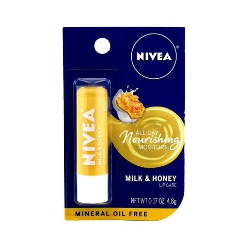 NIVEA A Kiss of Milk & Honey Natural Defense & Soothing Lip Care 0.17 oz ( Pack of 4 )