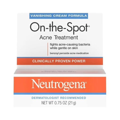 Neutrogena On-The-Spot Acne Spot Treatment with 2.5 % Benzoyl Peroxide Acne Treatment Medicine to Treat Face Acne, Gentle Benzoyl Peroxide Pimple Gel for Acne Prone Skin, .75 oz ( Pack of 2 )