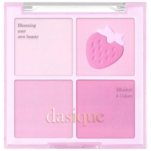 Dasique Blending Mood Cheek # 06 Berry Smoothie | 4 Blendable Shades in Lightweight Smooth Powder | Vegan | Pink Blush