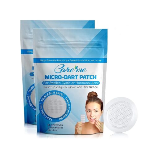 Microdart Acne Patches with 173 Microcrystals ( 18 Stickers/2 Packs ) - Best for Cystic or Hormonal Pimples, Zits, Breakouts, Blemish at Early Stage