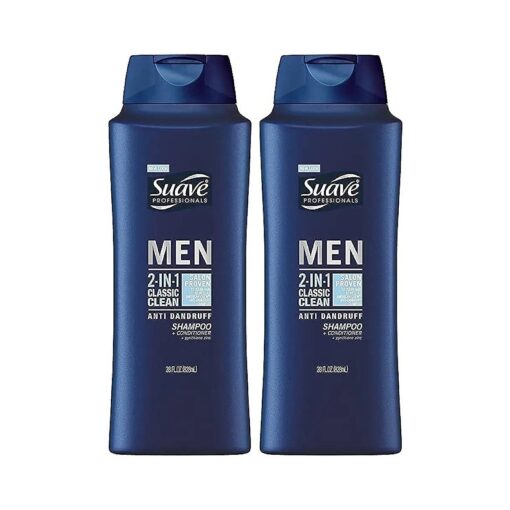 Suave Professionals for Men Anti Dandruff Shampoo 28 Fl, Oz, 2 Pack ( Classic Clean 2 in 1 )