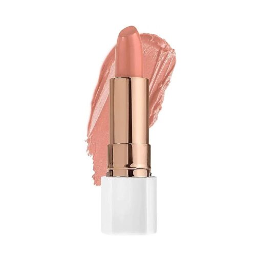 FLOWER BEAUTY By Drew Barrymore Petal Pout Lipstick - Nourishing & Highly Pigmented Lip Color with Antioxidants, Matte Finish - Peachy Nude