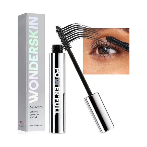 Wonderskin Mascara - Black Mascara for Volume, Length, and Curl - Lengthening, Volumizing Lash Mascara & Smudge Proof Eyelash Mascara