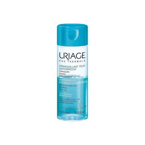 URIAGE Waterproof Eye Make-Up Remover 3.4 fl.oz, | Dual-Phase Makeup Remover to Remove Even Waterproof Mascara | Gentle Cleanser with Hydrating and Soothing Properties Suitable for Sensitive Eyes